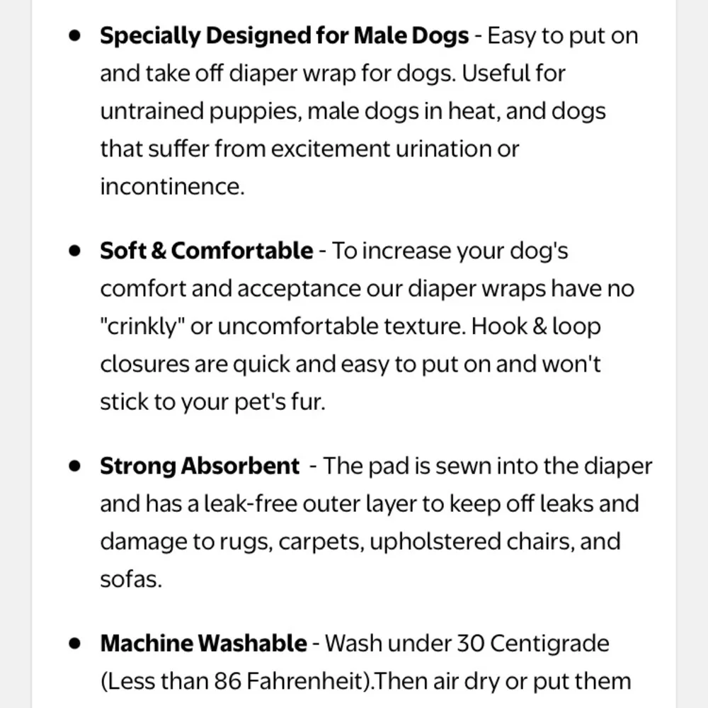 Colorful Geometric XL Dog Diapers (male) washable and adjustable NWT set of 3